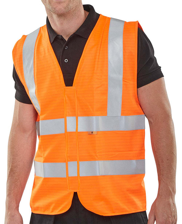 FIRE RETARDANT HI-VIS WAISTCOAT