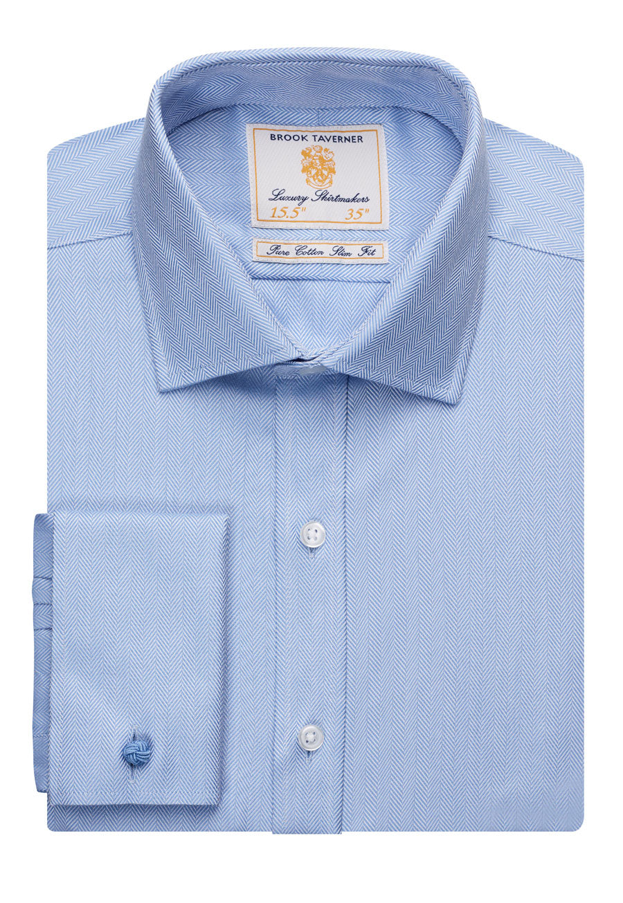 Prato Slim Fit Shirt Cotton Herringbone
