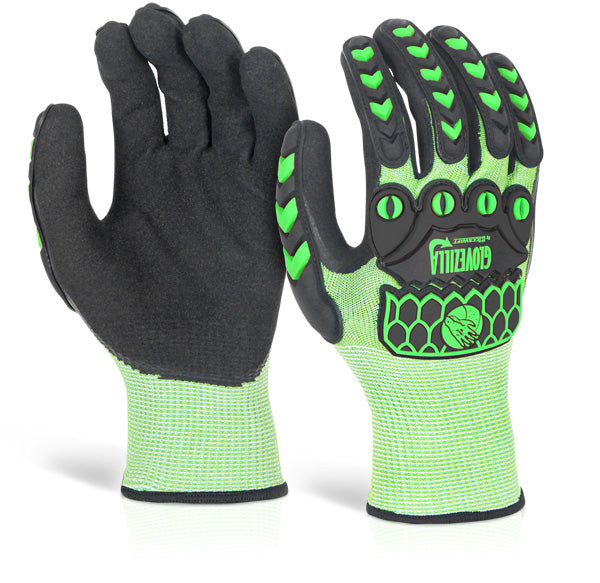 GLOVEZILLA NITRILE PALM COATED HI-VIS GLOVE
