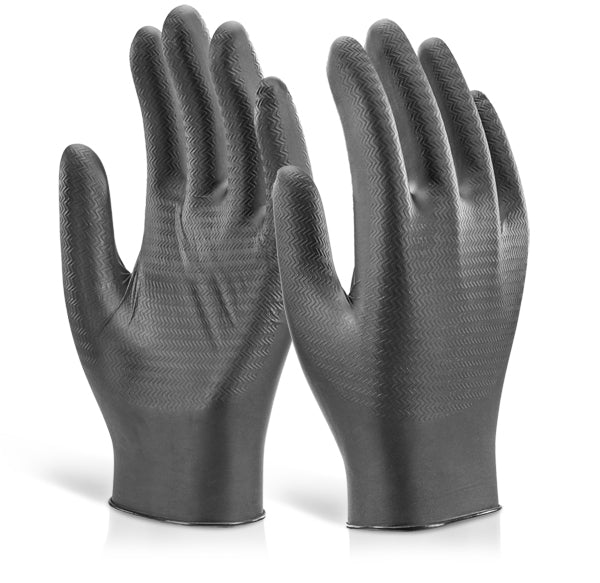 NITRILE DISPOSABLE GRIPPER GLOVE POWDER FREE