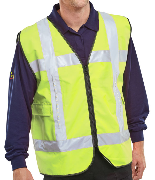 LIGHT VEST SAFETY BASIC FRONT LIGHT C/W POCKETS