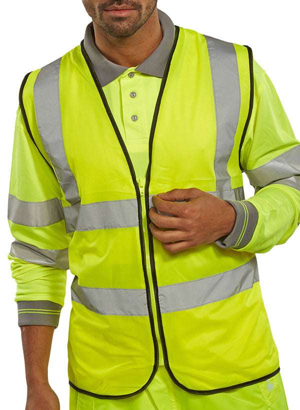 HI VIZ WAISTCOAT ZIP FASTENED